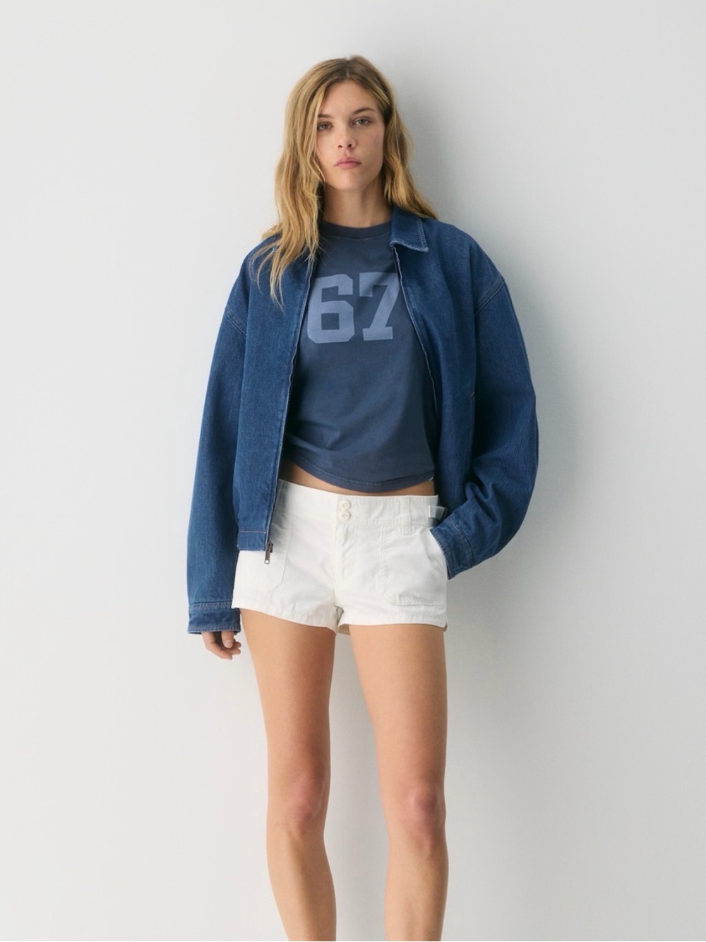 Aritzia Caddie Blouson denim jacket